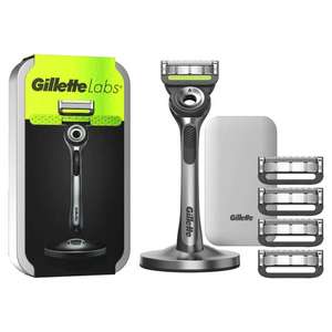 Gillette Labs Razor, Travel Case and 4 Blade Refills (Green or Silver Only)