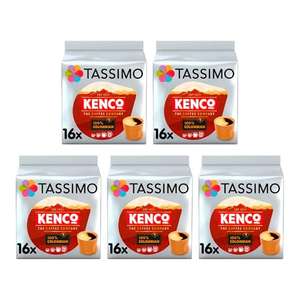 Tassimo Kenco Colombian Coffee Pods 5 X 16 (Total 80 Drinks)