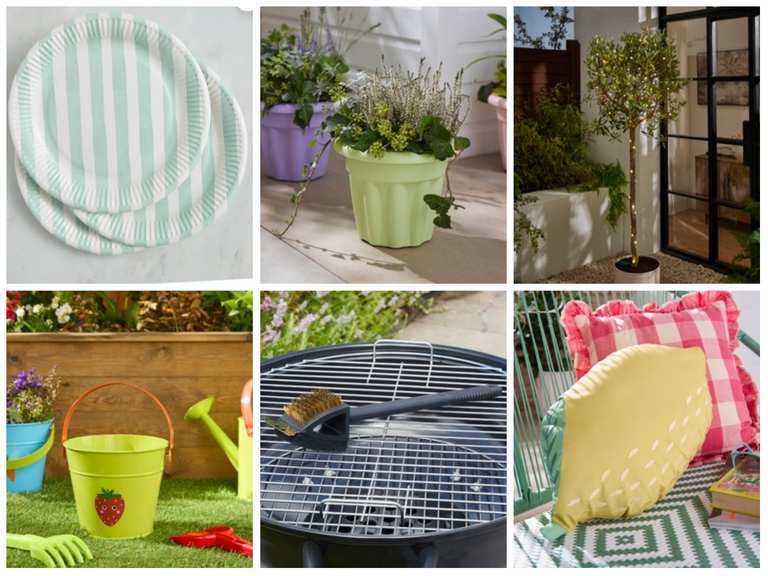 Further Reduction EG 8 Pack Striped Paper Plates, Cups 50p/ Vista Plant Pot 62p/ 50 LED String Lights 75p/ BBQ Cleaning Brush £1.25+Free C&C