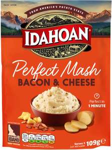Idahoan Perfect Mash Cheese & Bacon, Instant Mash Potato, 109 g, Pack of 12 - £7.05 @ Amazon Warehouse
