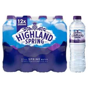 Highland Spring Still Bottled Water 12 X 500Ml (clubcard price)
