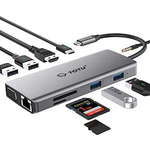 TOTU 11 in 1 USB C Hub £7.50 suing voucher @ Amazon