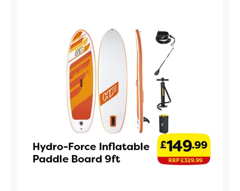Hydro Force Inflatable Paddle Board 9ft (Stock Dependant on store)