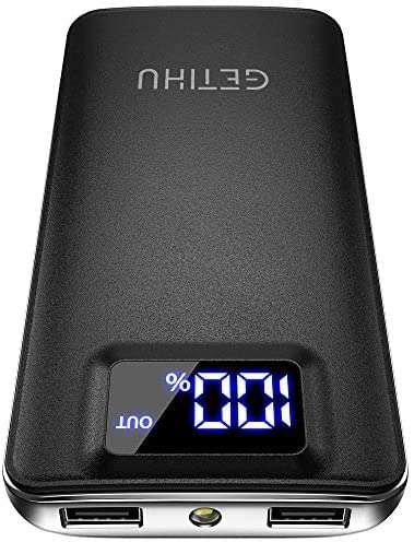 GETIHU Power Bank, 3A High Speed 10000mAh LED Display USB C Portable Charger - £9 With Voucher @ Amazon