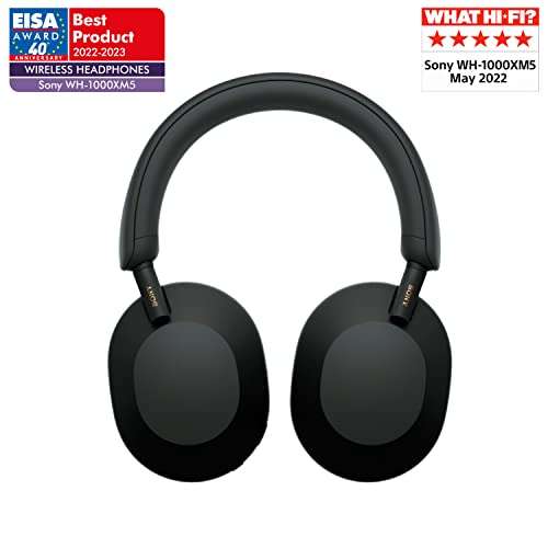 Sony WH-1000XM5 Noise Cancelling Wireless Headphones - 30 hours battery life- Blue and black