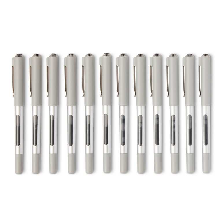Amazon Basics Premium Rollerball Pens, Fine-Point Executive Writing Pens, 0.7mm, Black, 12-Pack