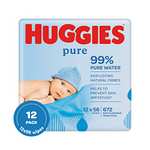 Huggies Pure, Baby Wipes, 12 Packs x 56 (672 Wipes Total) - £6 / £5.70 subscribe & save @ Amazon