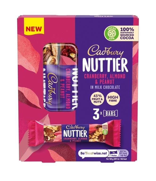 Cadbury Nuttier Almond And Cranberry 3-pack - 49p instore @ Farmfoods (Dunfermline)