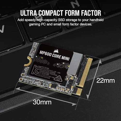 Corsair MP600 CORE MINI 1TB M.2 NVMe PCIe x4 Gen4 2 SSD – M.2 2230 – Up to 5,000MB/sec Sequential Read