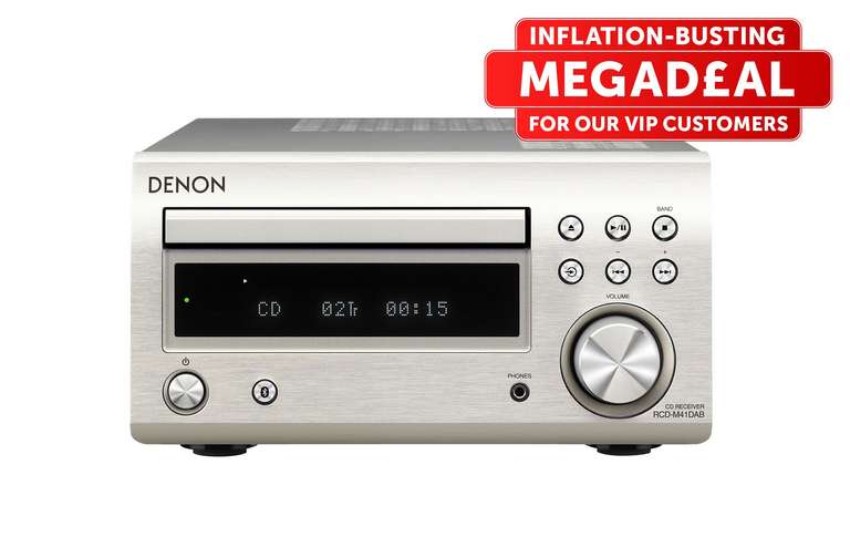 Denon DM41 DAB (Silver) Mini System (Bluetooth) EXC Speakers £199 (VIP)/ £249 Online/In Store/Telesales @ Richer Sounds