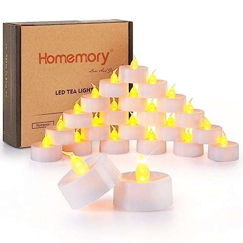 Homemory 24pcs Battery Operated Flameless LED Tea Light - GFI-EU