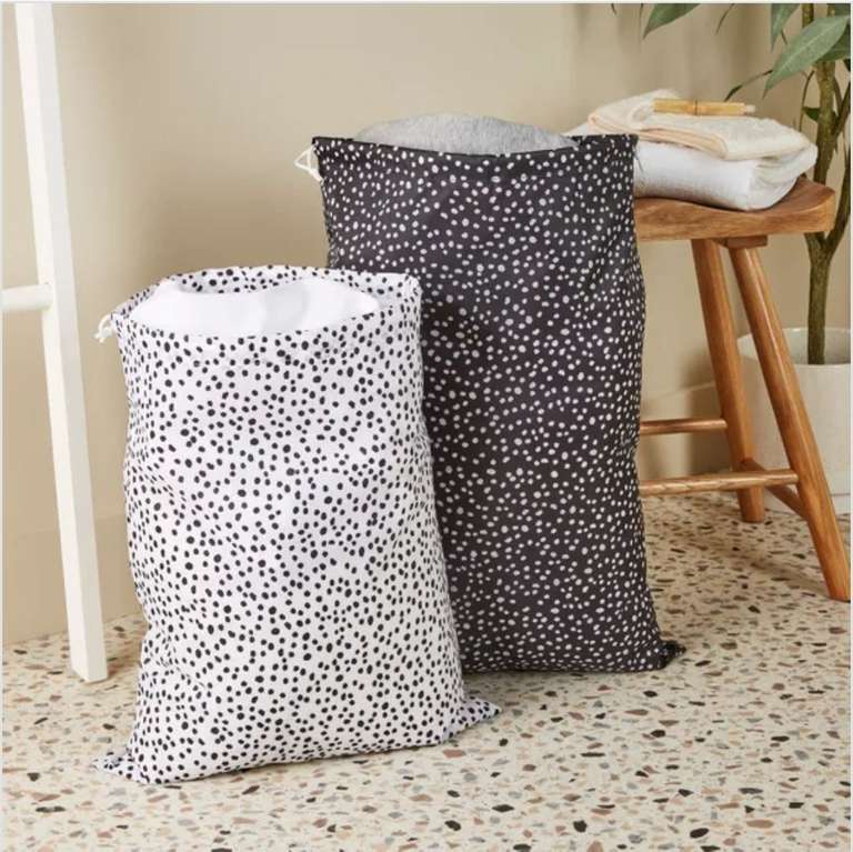 Set of 2 Dotty Laundry Bags £3.50 + Free Collection @ Dunelm