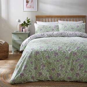Flower Trail Lilac Duvet Cover and Pillowcase Set , Single - Free C&C