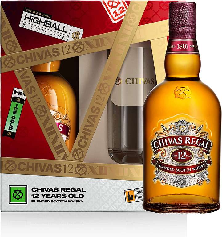 Chivas Regal 12 Year Old Blended Scotch Whisky Highball Gift Set £22 @ Amazon
