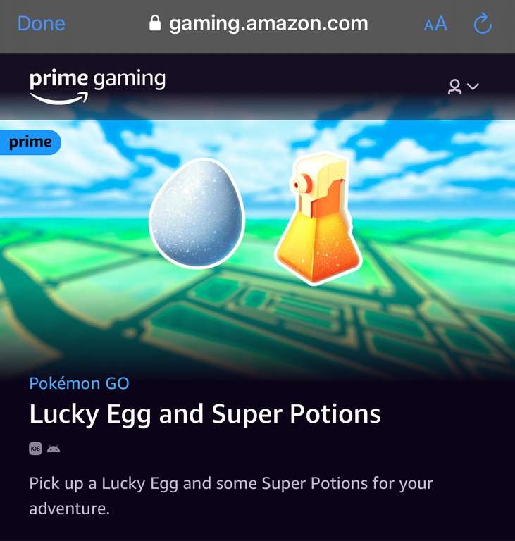 Pokemon Go free Lucky Egg and Super Potion with Amazon Prime Gaming