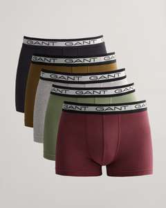 GANT 5-Pack Basic Trunks - Plump Red / Army Green - £27 free Click & Collect @ GANT