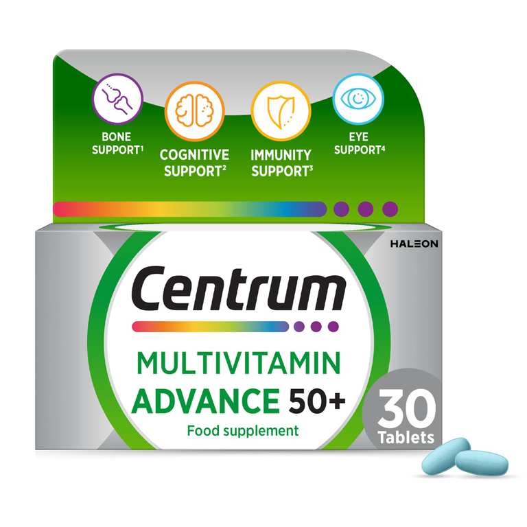 Centrum Advance 50+ Tablets Multivitamin & Mineral Supplements 30 Tablets (£2.49/ £2.23 on S&S)