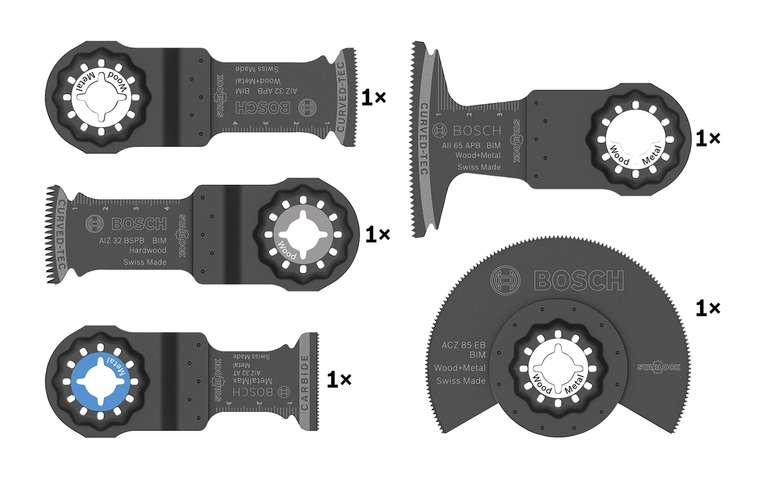 Bosch Professional 5-Piece Starlock Tungsten Carbide Plunge-Cutting Multi-Tool Blade Set