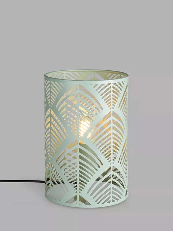 John Lewis ANYDAY Pattern Table Lamp (Matt Black / Dusty Green)
