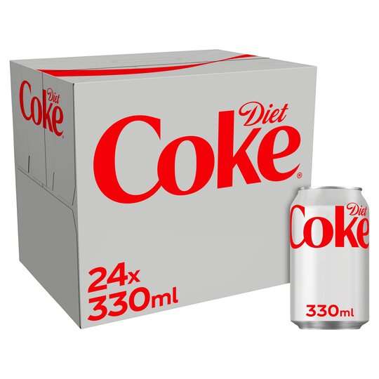 Coca Cola Coke Zero or Diet Coke 24x330ml - £7 (Clubcard Price) @ Tesco