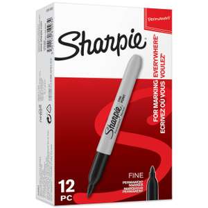 Sharpie Permanent Markers | Fine Point for Bold Details | Black Ink | 12 Count Marker Pens £7.59 S&S