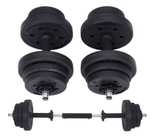 SONGMICS 2 x 10 kg Adjustable Dumbbells Set with Extra Barbell Bar w.code