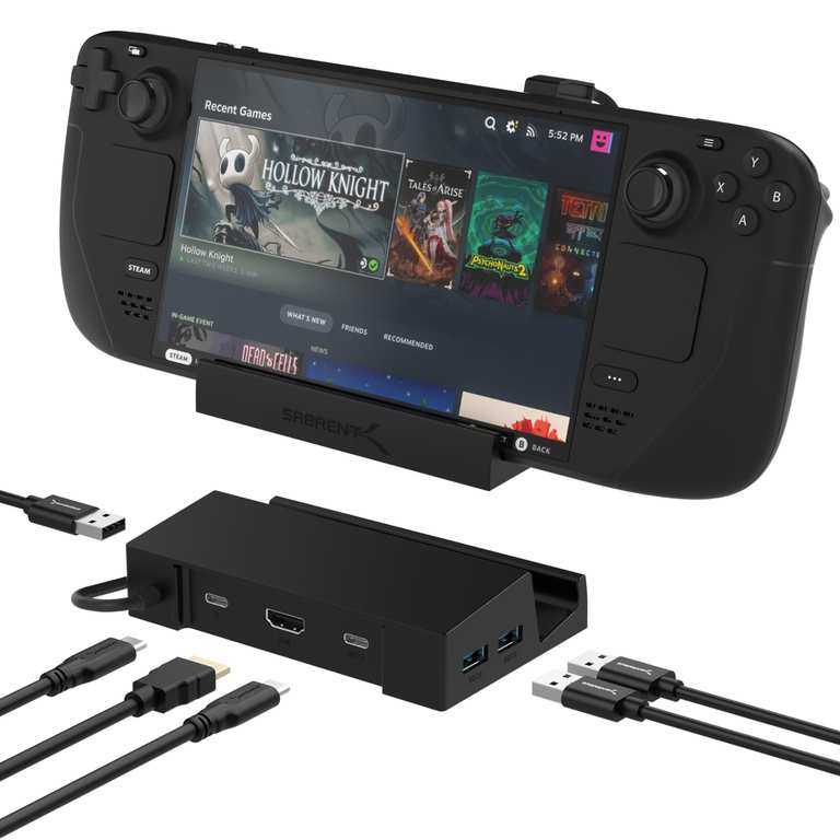 SABRENT Steam Deck Dock, 6-in-1 with HDMI 4K@60Hz, USB-C 95W PD 3.0 Fast Charging, with 2 x vouchers - Store4PC-UK FBA (Selected Accounts)