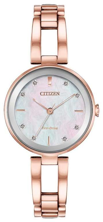 Citizen Women's Analog Eco-Drive Watch with Stainless Steel Strap EM0803-55D