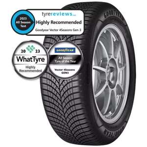 2 x Fitted Goodyear Vector 4 Seasons Gen3 AS (195/65 R15 95V) XL - with code
