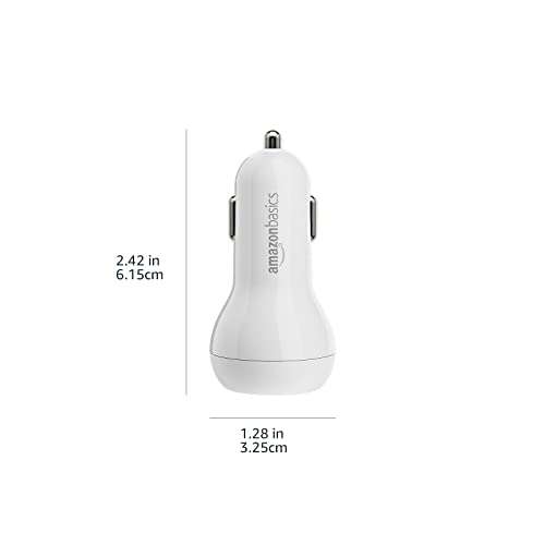 Amazon Basics Dual-Port Car Charger with 1 USB-C Port (20W PD) and 1 USB-A Port (12W), White - £4.58 at checkout @ Amazon