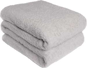 Brentfords Teddy Fleece Blanket Large Throw Over Bed Plush Super Soft Warm Sofa Bedspread, Silver Grey - 125 x 150 cm