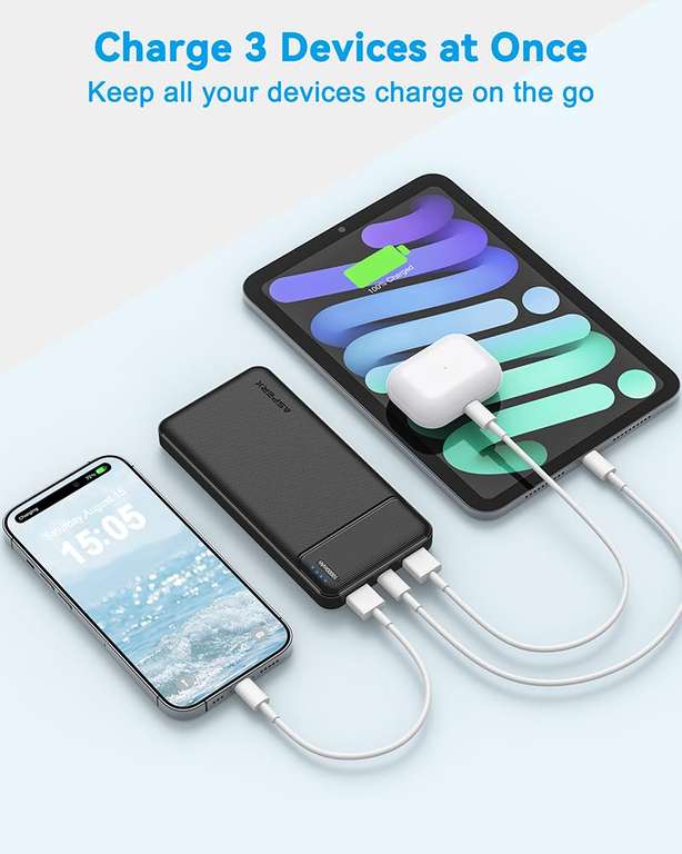 AsperX 2-Pack Power Bank Portable Charger Fast Charging 10000mAh, PowerBank USB C Input and Output - Sold By JIAHONGJING STORE FBA