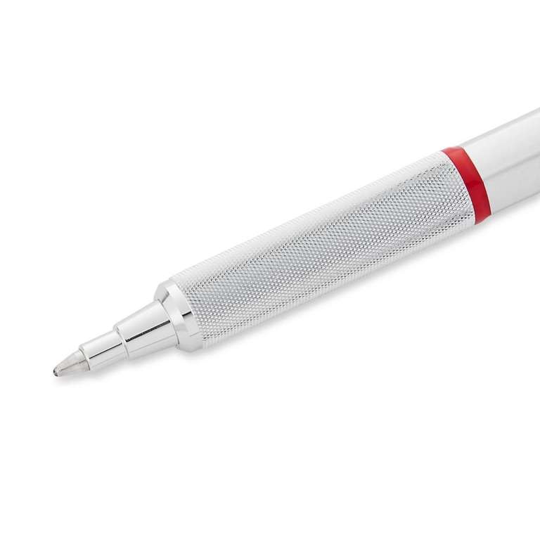 rOtring Rapid Pro Retractable Ballpoint Technical Drawing Pen | Medium Point | Blue Ink | Silver Full-Metal Body