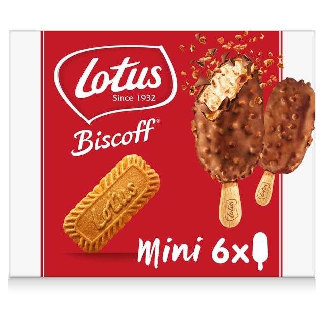 Lotus Biscoff Mini Ice Cream Sticks 6 x 60ml