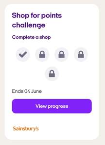 Sainsbury's Shop for points challenge - Shop 5 times get up to 900 Nectar points - Min spend £1