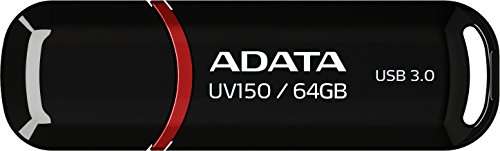 ADATA UV150 64GB USB 3.0 Snap-on Cap Flash Drive, Black (AUV150-64G-RBK) £5.50 @ Amazon