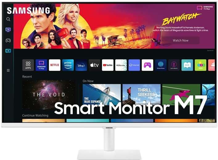 Samsung LS32BM701UUXXU 32" 4K Smart Monitor with Samsung Smart Hub for TV streaming and catch up apps - White £209.99 at Amazon