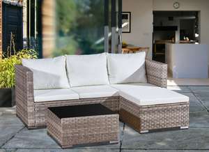 Outdoor Essentials Rattan Effect Garden Sofa Set