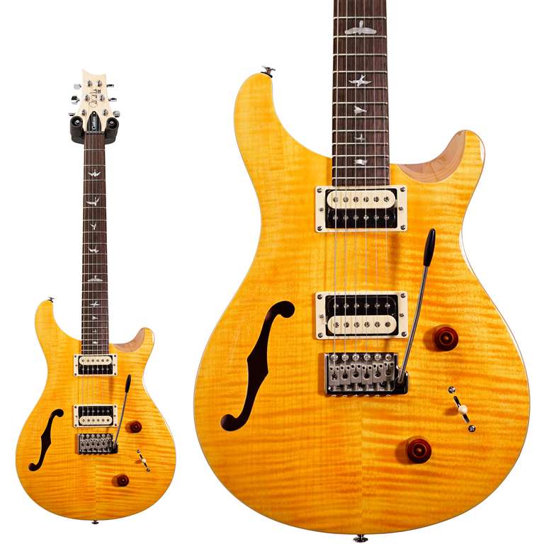 PRS SE Custom 22 Semi Hollow Electric Guitar + Gig bag - Coil Split / Santana Yellow Finish - £529 Delivered @ GuitarGuitar