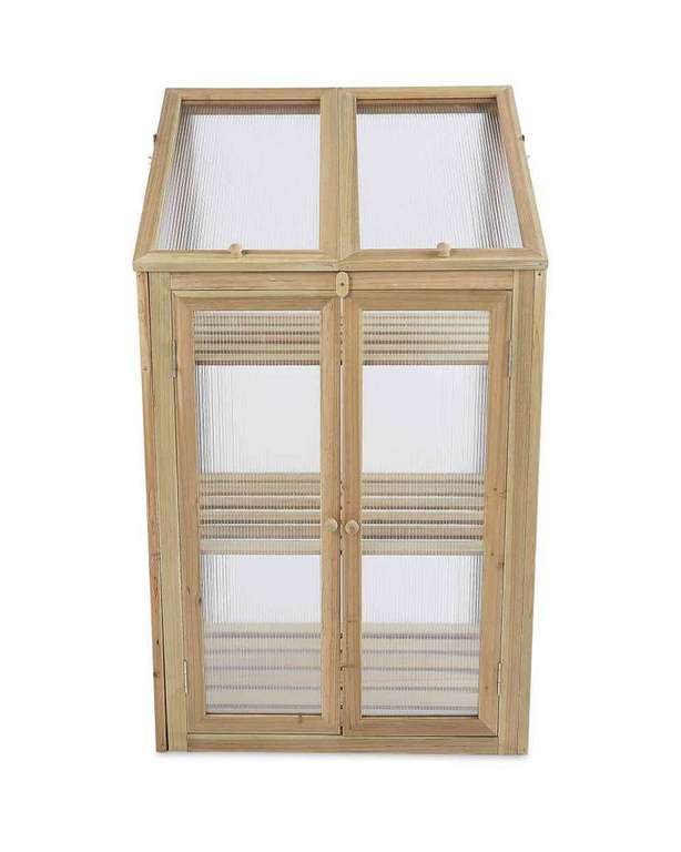Natural / Grey Wooden Mini Greenhouse + 3 Year Warranty £41.99 with code + £9.95 delivery (UK Mainland) @ Aldi
