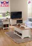Camberley 3 piece living room furniture set - coffee table, TV Unit, Side Table £120 + £19.99 delivery 3 colours available @ Studio