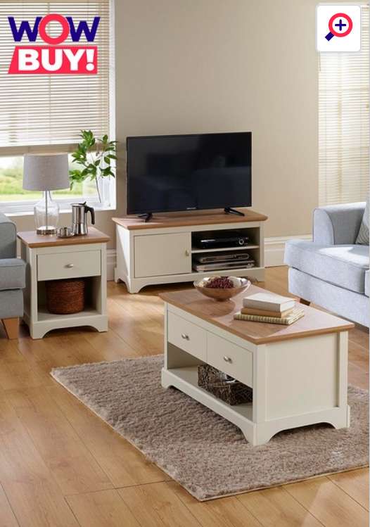 Camberley 3 piece living room furniture set - coffee table, TV Unit, Side Table £120 + £19.99 delivery 3 colours available @ Studio