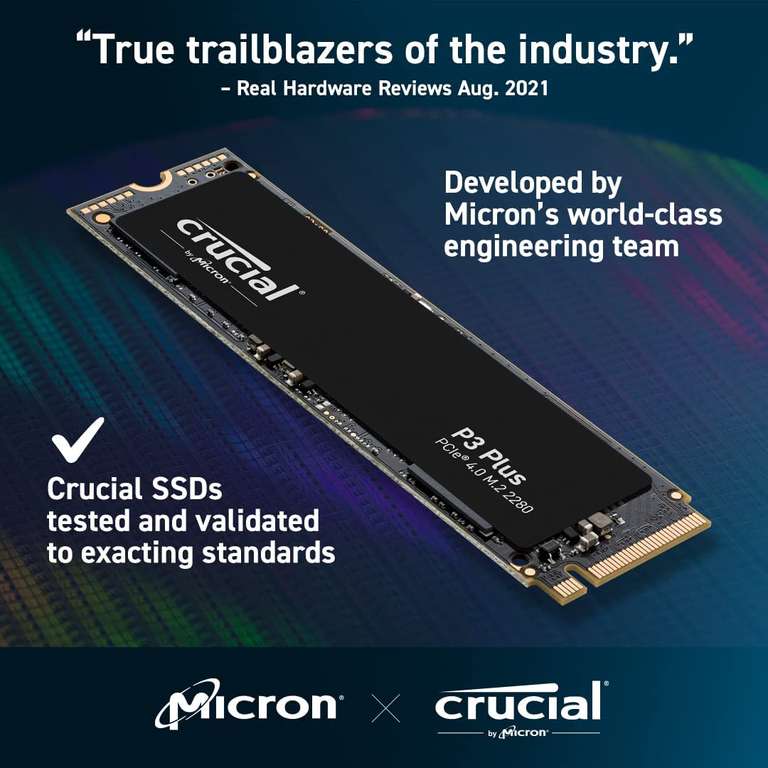 Crucial P3 Plus 4TB M.2 PCIe Gen4 NVMe Internal SSD - Up to 4800MB/s - CT4000P3PSSD8 £181.61 @ Sold by Amazon EU / Amazon