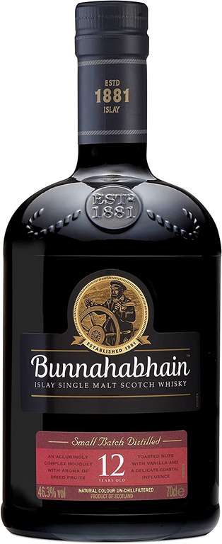 Bunnahabhain 12 Year Old Islay Single Malt Scotch Whisky, 70 cl - £36 / £32.40 with Subscribe & Save @ Amazon
