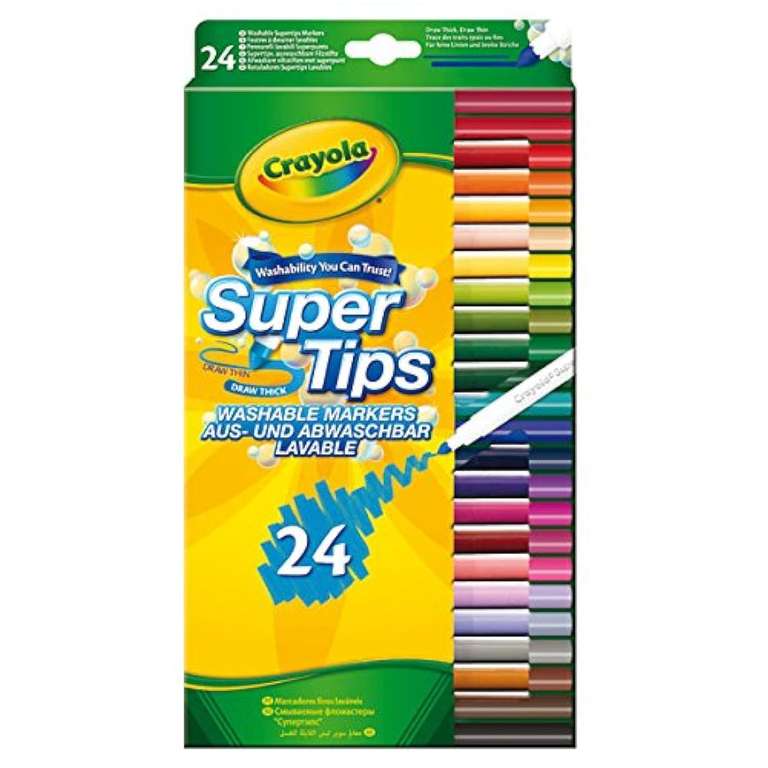 CRAYOLA SuperTips Washable Markers - Assorted Colours (Pack of 24 ...