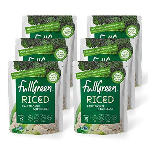 Fullgreen Riced Cauliflower and Broccoli - Case of 6 x 200g Pouches - £5.70 S&S or £4.50 S&S with Possible 20% Voucher Applied