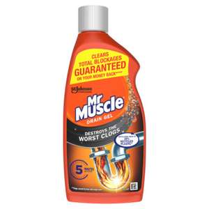 Mr Muscle Drain Foamer, Drain Cleaning Foam to Unblock & Eliminate Odour, 500 ml £3, extra 10% off/cashback £2.70 with Blue Light Card