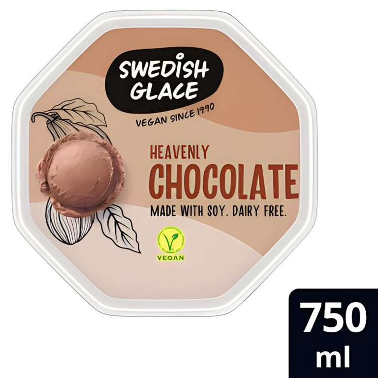 Swedish Glace Dairy Free Vegan Ice Cream Tub, Smooth chocolate 750ml £2 @ Poundland Fulham