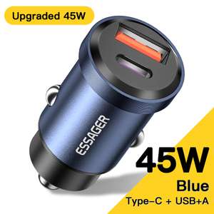 Essager USB Car Charger Quick Charge 45W £4.70 Delivered (72p New Customer/Welcome deal) @ AliExpress/ESSAGER Official Store