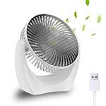 EXGOX USB Fan, USB Desk Fan £6.29 with voucher @ Dispatches from Amazon Sold by QIUHONG NETWORK